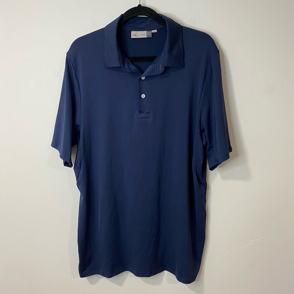 KJUS Men's Polo Shirt Golf Navy Blue XL 54 Lightweight Stretchy Short Sleeve‎